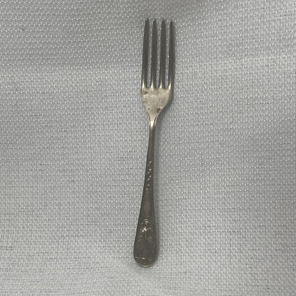 Vintage Little Bo Peep Rustless Nickel Silver Sheffield England Fork M.B. LTD